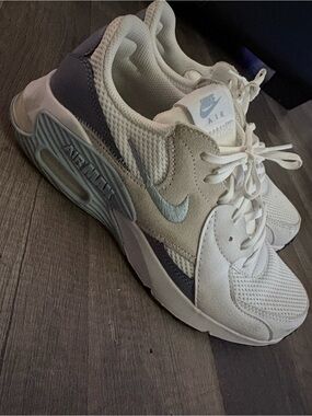 Nike White and Light Blue Air Max Sneakers